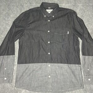 Carhartt Wip Mens Slim Large Grey Morton Longsleeve Button Down Shirt